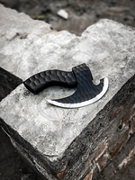 Cortador de Pizza de acero de alto carbono hecho a mano, hacha vikinga negra, cortador de rebanadas, hacha de Pizza con funda de cuero para uso en exteriores