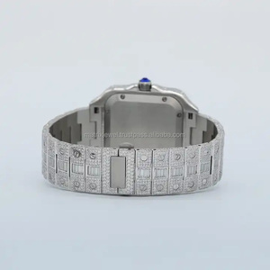 นาฬิกากลไก CVD ประดับเพชรที่มีคุณภาพระดับห้องปฏิบัติการพร้อมโทนสีขาวเงินสำหรับทั้งชายและหญิง - Product Image 5