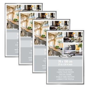 Set of 4 Silver 70 X 100cm Plastic <b>Poster</b> Frames - Product Image 1