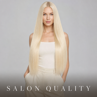 Extensions de cheveux à clipser de 22 pouces, 100g, trame épaisse et large, 100% cheveux humains # Blond platine 613 lisse avec 5 clips, une seule pièce