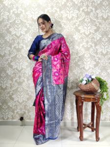 Fab Zone's Dernier créateur Pure Banarasi Jacquard Tissage Saree en soie Prêt à porter pour la robe Salwar de style pakistanais pour adultes - Product Image 3