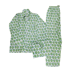 Pijamas Largos de Tela Tejida Jaipuri con Cintura Elástica y Botones para Verano e Invierno, Logotipo Personalizado, Transpirables, 5 Piezas - Product Image 2