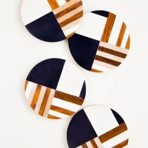 Posavasos de resina de madera hecho a mano de alta calidad para restaurante doméstico y uso de oficina para café, té y bebidas - Product Image 1