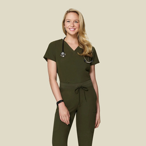 Ensembles d'uniformes de gommage à la figue d'infirmière à manches courtes - Product Image 3