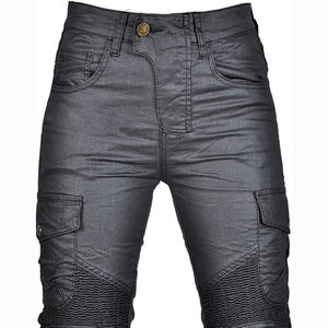 Pantalon en jean de motard coupe ajustée imperméable et respirant à séchage rapide pour homme avec armure certifiée CE et coussinets de protection amovibles - Product Image 4