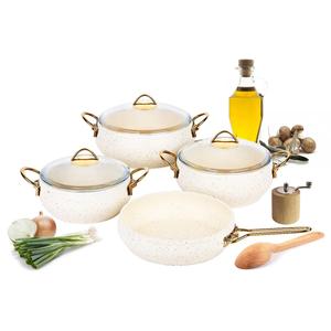 Casseruola di granito 7 pezzi SET crema