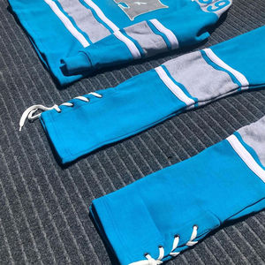 Conjunto de chándal azul y gris para hombre Sudadera con capucha y pantalones Traje de dos piezas Ropa de calle Ropa deportiva informal de moda Ropa al por mayor - Product Image 6