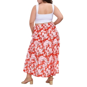 Falda Midi Tipo Lápiz de Viscosa Vintage, Talla Grande, Ligera y Fluida, Informal y Cómoda para Mujer, Verano - Product Image 2