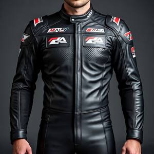 Combinaison en cuir de moto à sublimation avec logo personnalisé CE EN 1621-1 et EN 1621-2 approuvé Protection complète-Malik Raza - Product Image 2