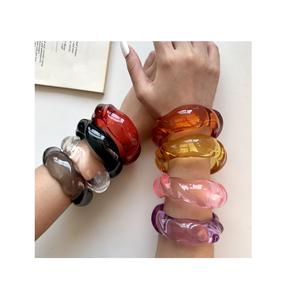 High End Resin Bangles for Women Waterproof Elegant Finish Fashion Jewelry Custom Colors Cute Style for Party Casual Office - Product Image 1