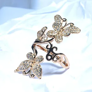 Anillo de Mariposa de Estilo Barroco Premium, Unisex, Estilo Retro de Corte, para Bodas y Fiestas, con Circonita, Joyería Moderna al por Mayor - Product Image 4