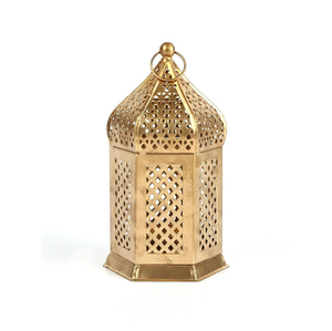 Farol de Vela Marroquí de Metal y Hierro 2026, con Vidrio de Colores y Acabado Dorado, para Decoración de Iluminación del Hogar y Jardín - Product Image 3