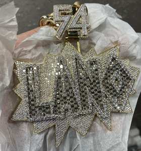 Bijoux de bus 3D brillants personnalisés pour hommes, testeur de diamants de passage de Moissanite VVS, pendentif boule 3D plaqué glacé - Product Image 4