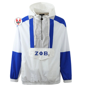 Chaqueta cortavientos de nailon con bordado de Zeta Phi Beta Sorority para Mujer | Chaqueta cortavientos con media cremallera bordada ZPB Soror por encargo - Product Image 5