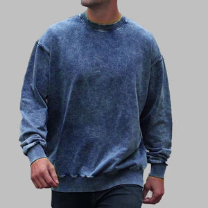 Sudadera Clásica de Algodón 100% con Lavado Ácido, Cuello Redondo, Talla Personalizada, Estilo Básico para Hombre - Product Image 1