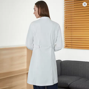 Bata de Laboratorio Personalizable con Logotipo, Antimicrobiana, Impermeable, de Tela Twill, Unisex, con Detección de Agujas, Largo Regular, para Uniformes de Hospital - Product Image 5