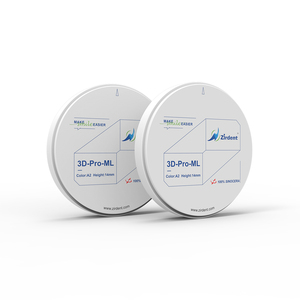 บล็อกเซรามิกสำหรับงานทันตกรรม บล็อกเซอร์โคเนียสำหรับงาน <span class=keywords><strong>CAD</strong></span>/<span class=keywords><strong>CAM</strong></span> ขนาด 10/12/14/16/18/20/22/25/30 มม. แผ่นเซอร์โคเนีย 3D Pro หลายชั้น - Product Image 1
