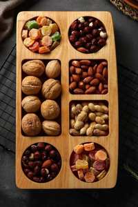 Bandeja de servicio de madera de acacia redonda personalizable hecha a mano, vajilla de estilo clásico para cocina, hogar, Hotel, fiesta, comida - Product Image 3