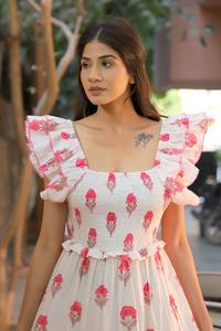 Nueva colección Tie Dye Long Maxi con cuello en V Media manga Tela de rayón Vestido holgado con abertura lateral Primavera Maxi Vestidos Artículos - Product Image 5