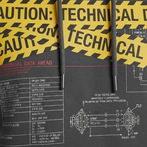 Sweat à capuche streetwear d'hiver pour homme, style industriel, imprimé graphique ruban de signalisation, coton épais, pull techwear, impression numérique - Product Image 4