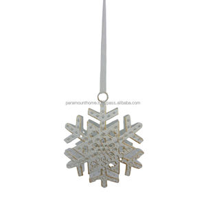 Fancy Decorative Elegant Gld Color Hanging Snoflake <b>Ornament</b> Modern Style Handmade Product With Gold Finished Customized - Product Image 2
