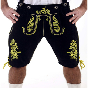 2024 pantalones cortos de cuero Oktoberfest tradicionales respetuosos con el medio ambiente de cuero genuino Casual corto sublimado logotipos servicio OEM al por mayor - Product Image 6