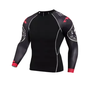 2025 conception personnalisée Rash Guard Compression Rush Guard sur mesure manches longues blanc Mma Rush Guard hommes - Product Image 2