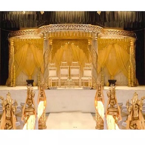 Stylish Spiral Crystal Wedding Mandap DecorGolden Spiral Crystal Wedding Mandap Decor Traditional Spiral Crystal Round WeddingUK - Product Image 1