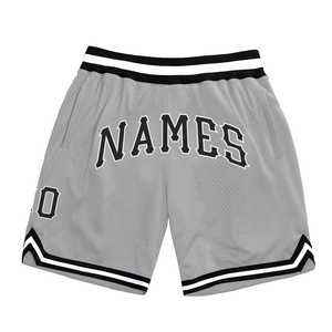Haute qualité personnalisé gris noir blanc authentique basket-ball Shorts respirant maille évacuation de l'humidité Shorts Streetwear Style Shorts - Product Image 1