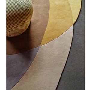 Tapis fait main en forme de galet biologique personnalisé, tapis en laine moderne à plusieurs couches dans des tons terreux pour le salon, la chambre à coucher, la décoration intérieure, indien - Product Image 4