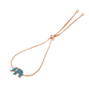 Turquoise Zircon Stone Elephant Design Wholesale Handcrafted Turkish <b>Adjustable</b> Tennis 925 Sterling <b>Silver</b> Gold Party <b>Bracelet</b> - Product Image 1