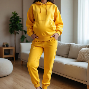 Chándal de embarazo de maternidad para mujer, Sudadera con capucha y pantalones de chándal de gran tamaño para correr, chándal de maternidad para mujer - Product Image 4