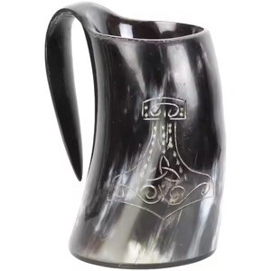 Meilleure qualité corne tasses à la main Viking boire conception personnalisée en acier inoxydable bière café nouveau Design corne tasses cadeaux parfaits - Product Image 4