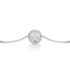Bracelet élégant en zircon halo en argent sterling 925 - Cadeau de fiançailles intemporel pour femmes - Product Image 1