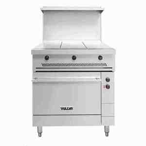 OFERTA PREMIUM: Cocina Eléctrica para Restaurante Vulcan EV36S-3HT240 de 36 Pulgadas con 3 Hornillas y Horno - 240v - Product Image 1