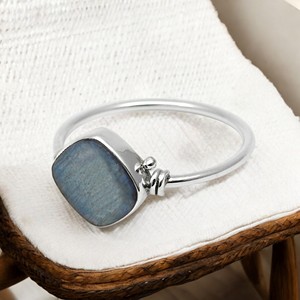 Natural <b>Labradorite</b> Gemstone 925 Sterling Silver Bezel Cushion Shape Artisan <b>Ring</b> Custom Order Design Boho Jewelry Manufacturer - Product Image 3