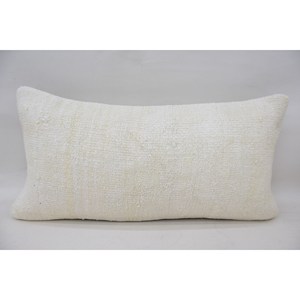 Beige Ikat Toile Patchwork Wool <b>Pillow</b> 12x24 Inch Decorative Accent <b>Pillow</b> Woven Vintage Portable for Bedding Floor Christmas - Product Image 1