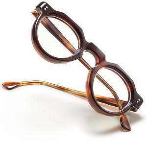 Gafas de acetato estilo tortuga marrón hechas a mano - Product Image 1