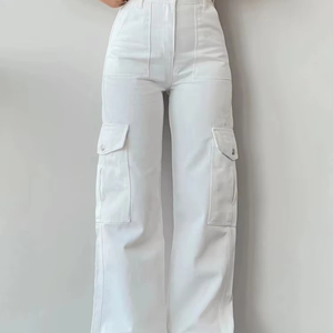 Nuevos y elegantes pantalones Cargo al por mayor para mujer 100% pantalones de algodón orgánico para mujer diseño informal al por mayor Cargo Jogger - Product Image 3