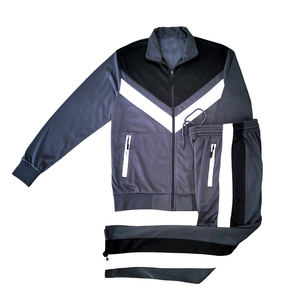 Survêtement en coton, style rayé, design sportswear d'hiver, coupe slim, ensemble de survêtement pour l'entraînement et le jogging - Product Image 4