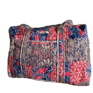 Multi Coloured Quilted <b>Patchwork</b> Travel Duffle <b>Bag</b> Premium Luxury <b>Bags</b> Made in India Product From Indian Manufacturer - Product Image 1