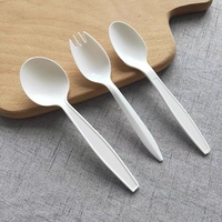 Ensemble de couverts en PLA 3-en-1 moderne et écologique biodégradable compostable couteau fourchette cuillère pour fêtes et restaurants