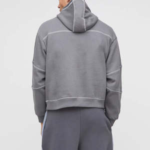 Sudadera con Capucha Extra Grande, Corte Cuadrado, Bordada, Lisa, 500 Gsm, 100% Algodón, Gruesa, de Felpa, para Invierno - Product Image 4