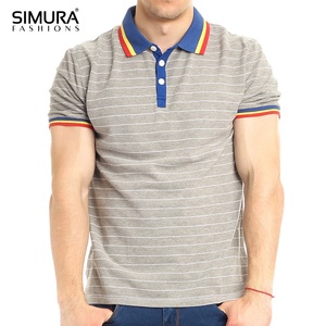 Chemise à col pour homme, style piqué, 100% coton, à rayures, à manches courtes, personnalisable, séchage rapide, prix de gros, OEM - Product Image 6