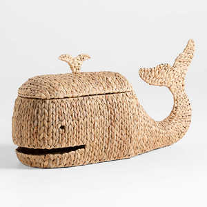 Panier mignon pour enfants-Panier de rangement en jacinthe d'eau au sol tissé baleine, panier à linge, conteneur de stockage du fournisseur du Vietnam - Product Image 5