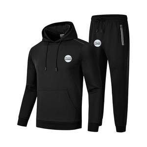 Survêtements pour hommes 2 pièces polaire jogging survêtement ensemble à capuche décontracté athlétique à manches longues ensembles de costumes - Product Image 1