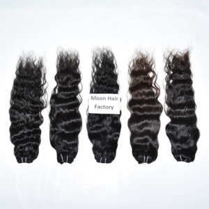 100% producto Original cutícula alineada aspecto natural crudo indio templo paquetes de cabello humano ondulado dibujado suave sedoso para la venta por Export - Product Image 1