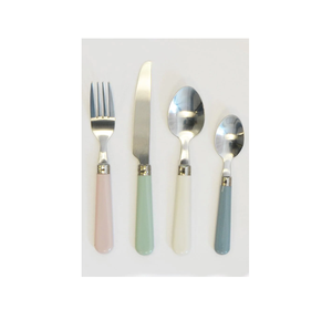 เครื่องใช้บนโต๊ะอาหารเหล็กพร้อมที่จับอะคริลิคและชุดช้อนส้อมสำหรับโต๊ะงานแต่งงานหรูหราร้านอาหารและเครื่องครัวลดราคา - Product Image 2