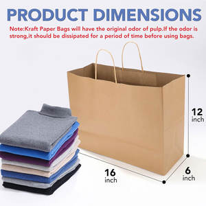 Sacs en papier kraft avec poignées en vrac, sacs en papier brun, sacs à provisions kraft pour les petites marchandises d'affaires, fête de mariage - Product Image 2