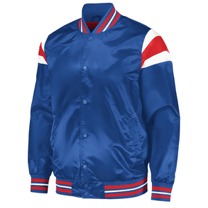 Chaqueta de béisbol de invierno para hombre personalizada al por mayor, chaqueta Bomber Varsity de satén personalizada con logotipo bordado frontal, chaqueta Bomber de seda satinada - Product Image 2
